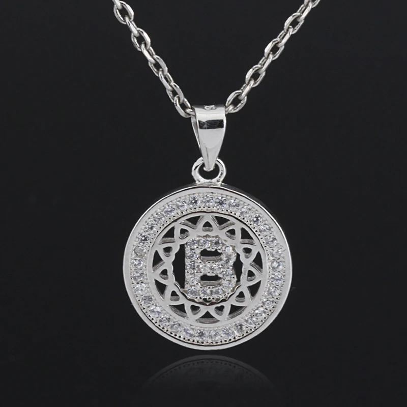 Hot Sell Real 925 Silver Letter B Pendant Beautiful