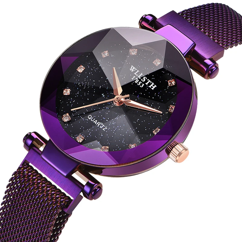 

Fashion Luxury Ladies Watch Starry Sky WristWatch Female Shining Romantic Quartz Watch Magnetic Buckle Fashion 4 Colors Clock