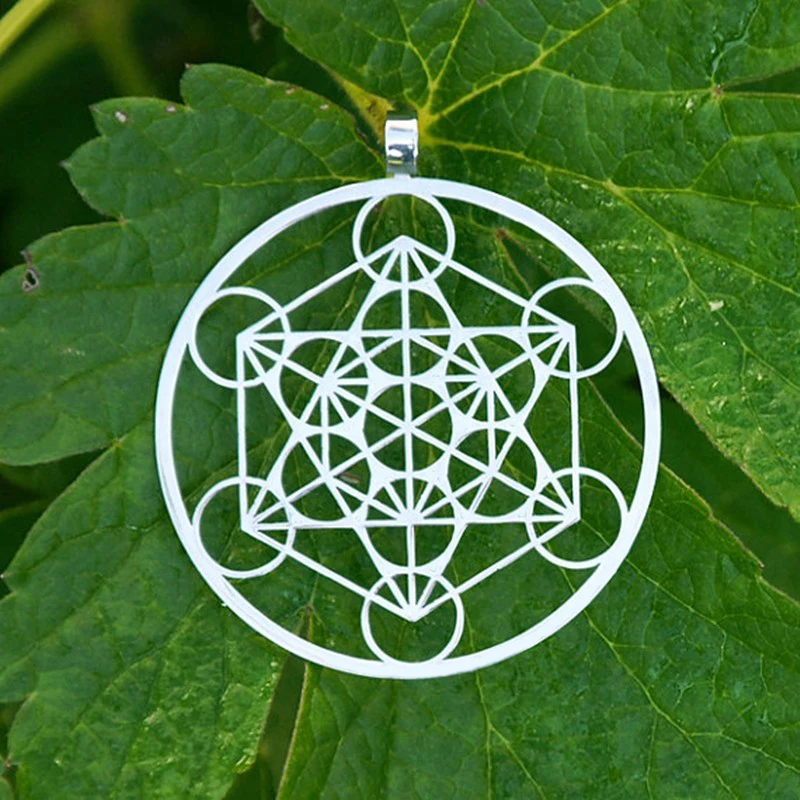 Metatron's Cube кулон посеребренные ожерелья и подвески с 60 см цепи для женщин