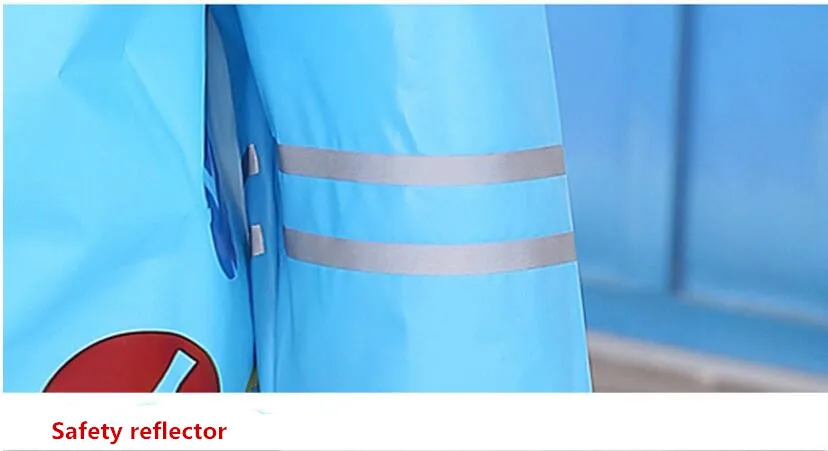 18.Waterproof raincoat kids girls boys with schoolbag Thicken Long rain jacket for children Super waterproof cap rain coat rainwear