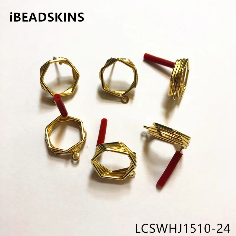 

New arrival! 16mm 100pcs/lot zinc alloy entagon-shape Stud earring/earrings accessories/Earring parts for Jewelry DIY