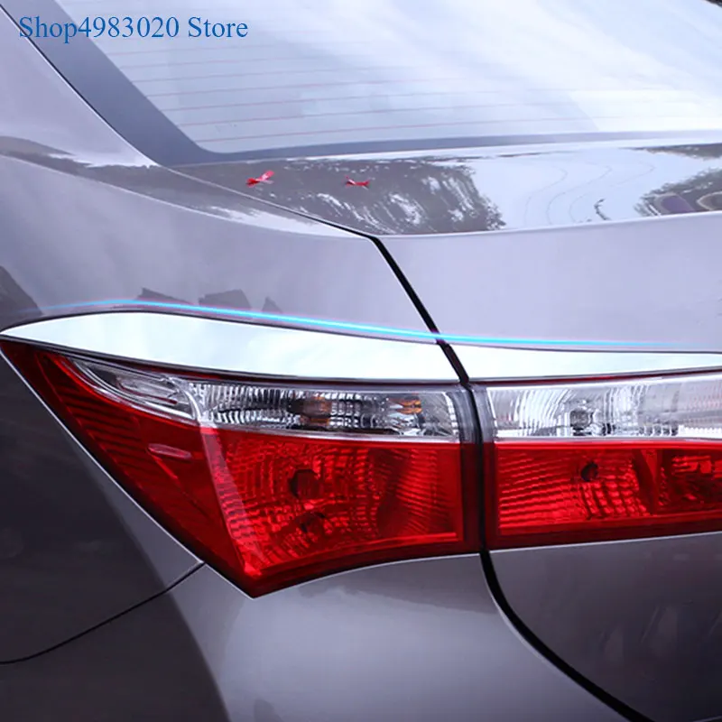 

car body rear tail Light lamp detector frame stick styling ABS Chrome cover trim eyebrow For toyota Corolla Altis 2014 2015 2016