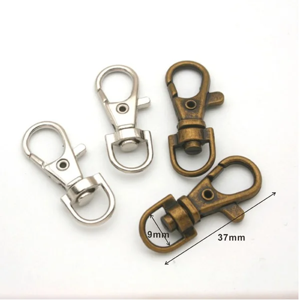 30pcs key chain hook inner width 9mm Small Silver Alloy Swivel Clasps