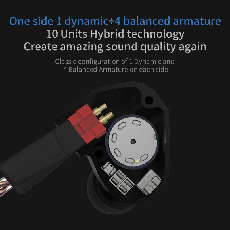 KZ ZS7 Earphones 4BA+1DD Hybrid In Ear Headphone HIFI Bass Headset DJ Monitor Earphone Earbuds KZ ZS6 AS10 ZST ES4 ED16 BA10