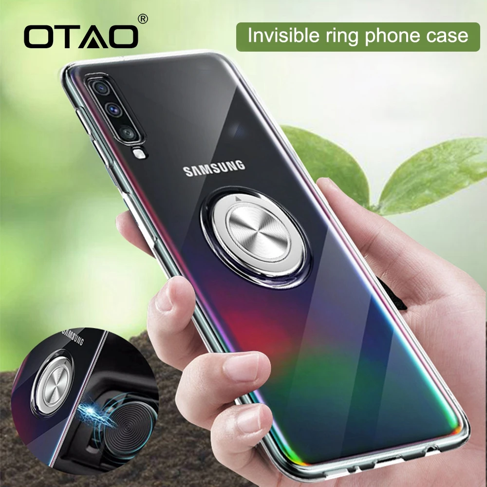 

OTAO Magnetic Car Holder Case For Samsung S10 S9 S8 Plus Note 8 9 Full Cover Transparent Case For Galaxy M20 M30 A7 A9 A8 Coque