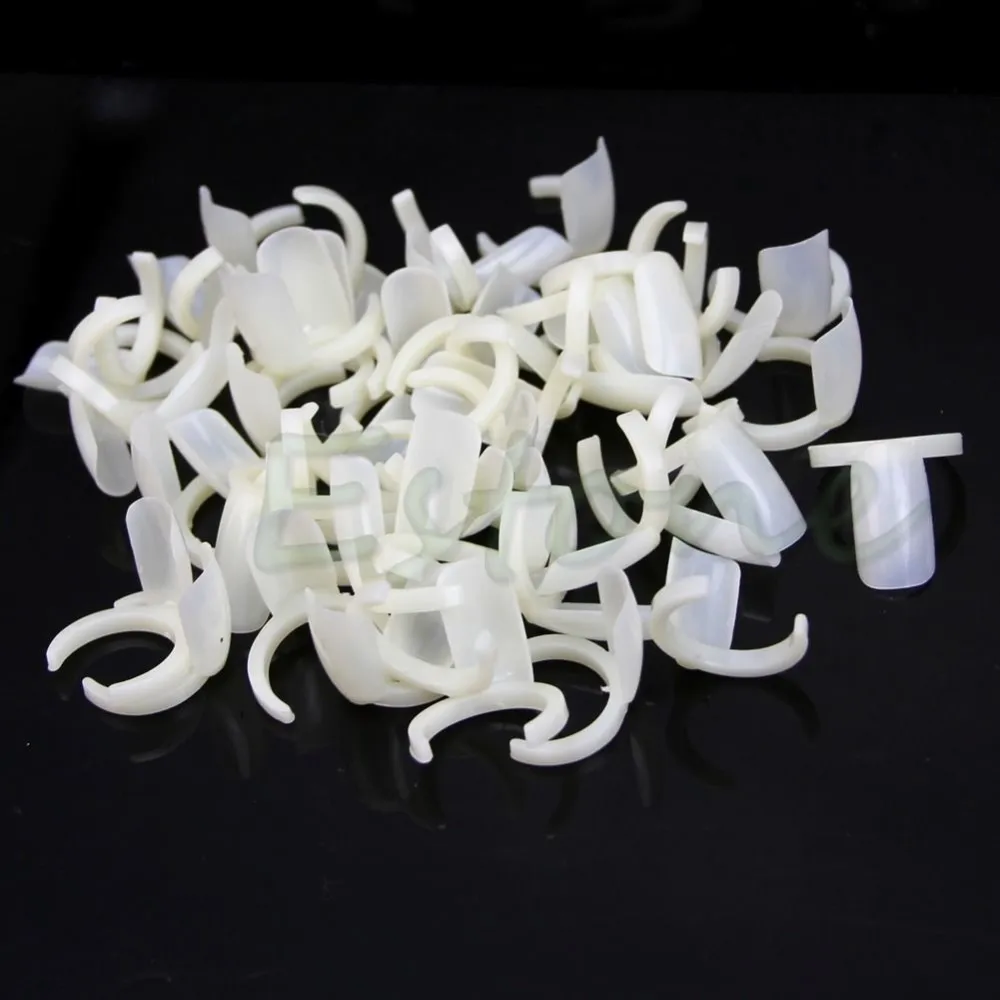 

50Pcs Natural Nail Art Ring UV Gel Plate Pops Color Display Style Nail Tips