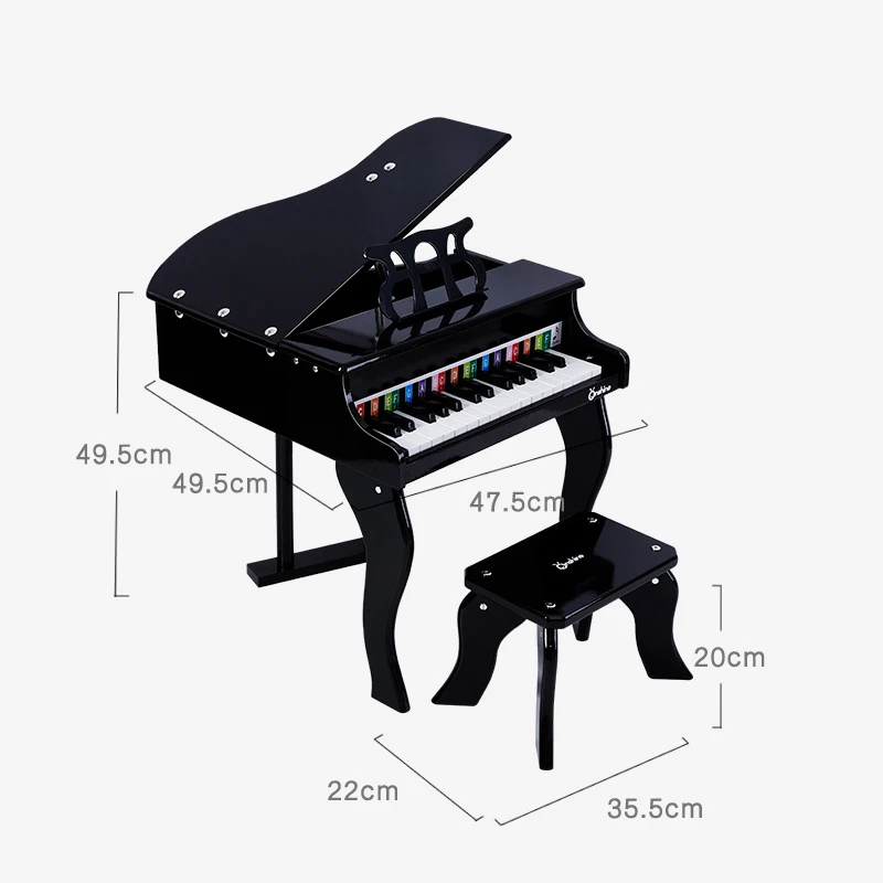 Onshine дети имитация пианино 30 ключ высокого класса фортепиано деревянный инструмент с фортепиано спектр Дети Обучающие Развивающие игрушки 3Y - Цвет: Черный