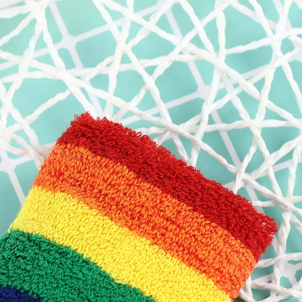 Breathable Warm Bracers Rainbow Color Soft Cotton Wrap Hand Badminton Running Fitness Men Women Wristband wrist brace wrist guard wrist straps wrist support wrist support band wrist sweatband