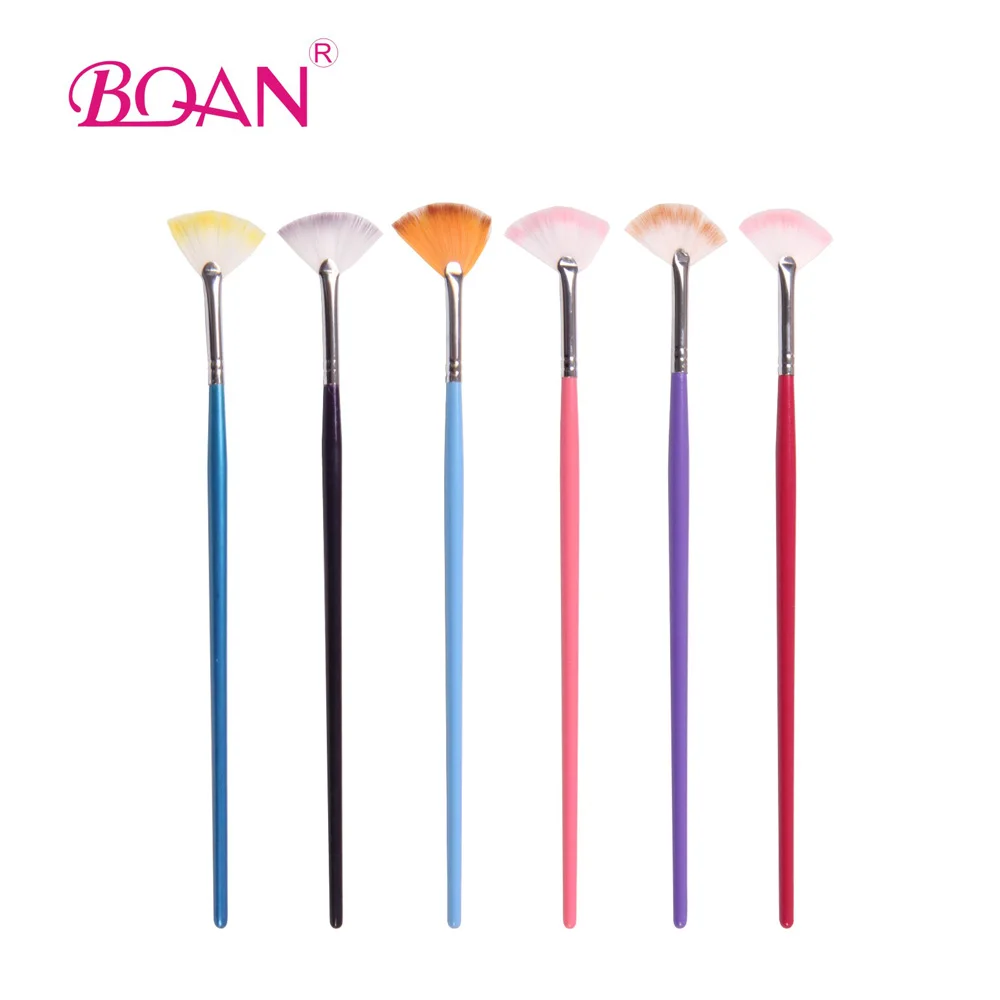 Nail Art Fan Brush Nylon Nail Brush Shine Nail Brush Pen many color for choosein Nail Brushes