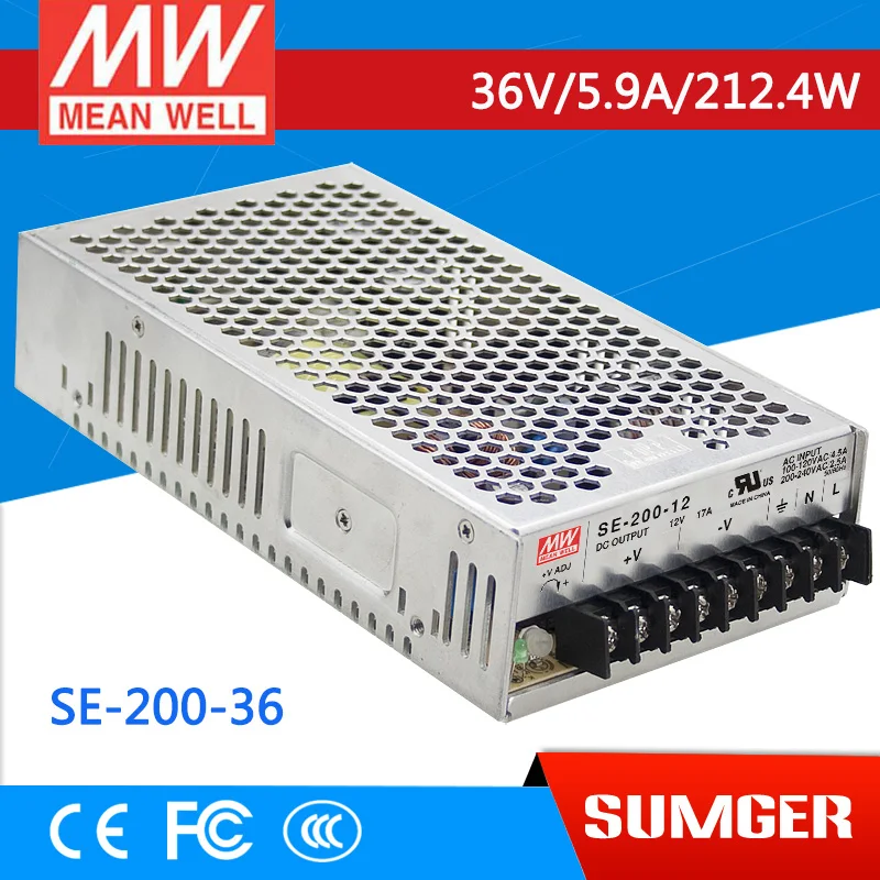 

[CB]MEAN WELL original SE-200-36 2Pcs 36V 5.9A meanwell SE-200 36V 212.4W Single Output Switching Power Supply