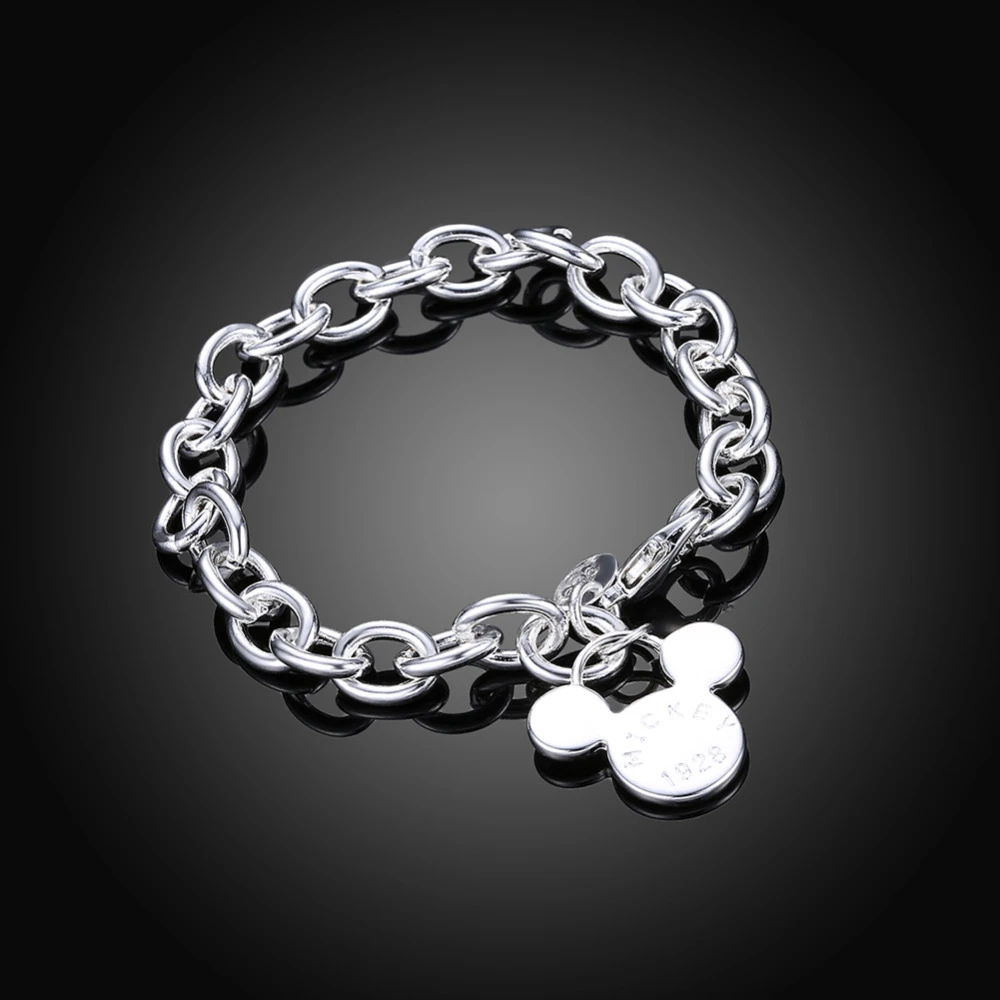 2020 Mickey Breloques Bracelets Pour Femme Hommes Bijoux Femme Mode Argent Plaqué Brut Cheville Bracelets Bracelet Homme Aliexpress