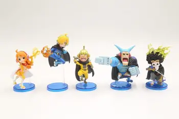 

5pcs/set 8cm Japanese WCF Straw hat regiment One Piece anime action figure PVC model toys collections brinquedos