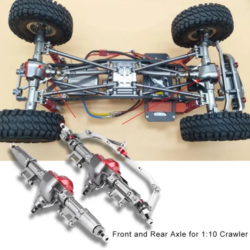 RC автомобильные оси из алюминиевого сплава передний и задний мост для SCX10 AXIAL RC4WD D90 1:10 гусеничный Высокая полировка производительность задний мост