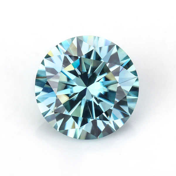 

Loose moissanites stone 10mm round 8 hearts&8 arrows cut Moissanites gemstones synthetik diamonds stone Blue color