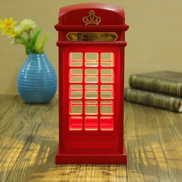 Novelty Desk Lamp USB Rechargeable Touch Telephone Booth LED Night