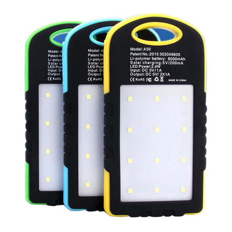

20000mAhPortable Solar Power Bank Case DIY Kit Dual USB NOT included Battery Charger Flashlight cellphone charger DIY