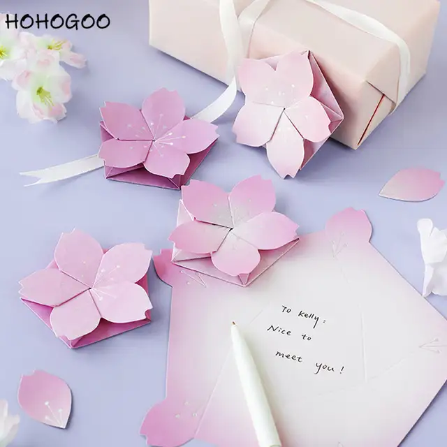 Hohogoo 3pcs Pack Diy Cherry Blossom Shape Wedding Invitations