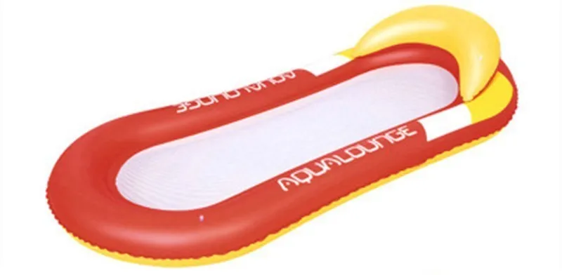Одноместный пляжный надувной матрас для плавания, летний надувной плавающий ряд, 150x75x30 см, плавающая кровать, кресло для отдыха для водных видов спорта - Цвет: Red