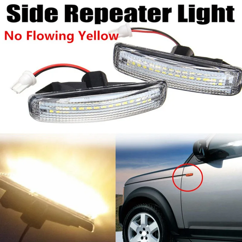 

2X Amber Blink Led Side Marker Repeater Indicator Light For Land Rover Discovery 3 4 Freelander 2 Land Rover Range Rover Sport