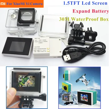 

Suptig 3 In1 Kit Lcd display Screen+Extend Battery+Waterproof Housing Case +Adapter For Xaiomi Yi Action Camera Accessories Set