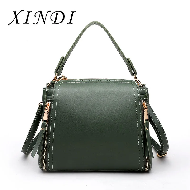 

XINDI 2018 Small Bag Famous Brand Messenger Bag Fashion Women Bucket Shoulder Bag Black High Quality Ladies Simple Crossbody Bag