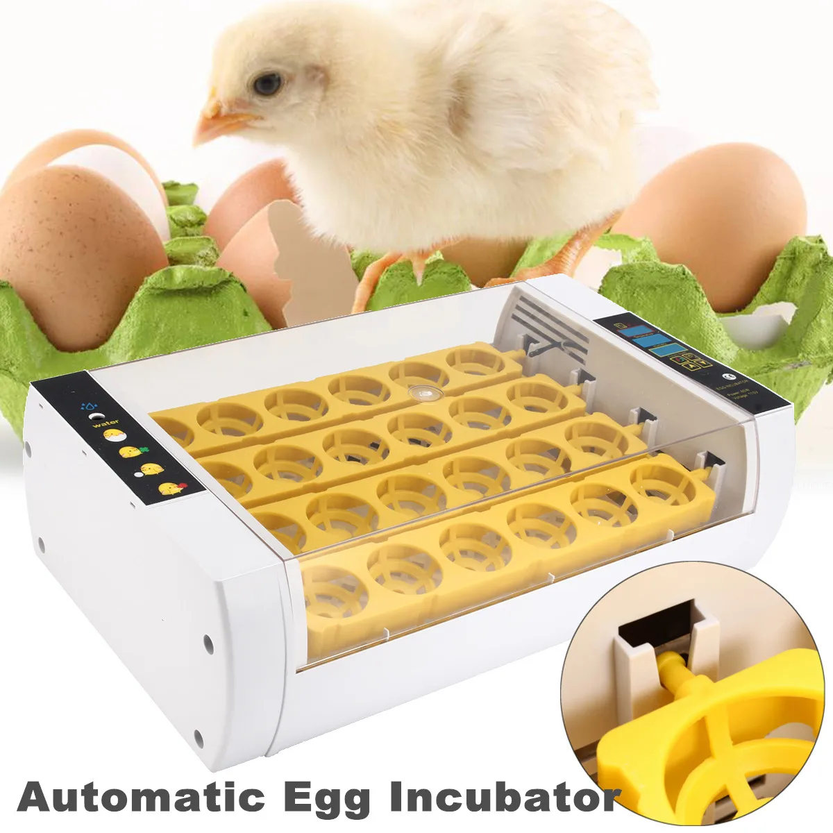 

Fully Automatic Hatcher Machine 24 Hole Incubator Chicken Duck Digital Display Smart Sensitive Poultry Hatcher Tray Brooder