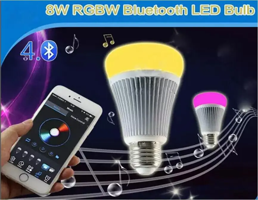 8 Вт LED RGBW bluetooth Буле; RGB и цветовой температуры; с музыкой функции