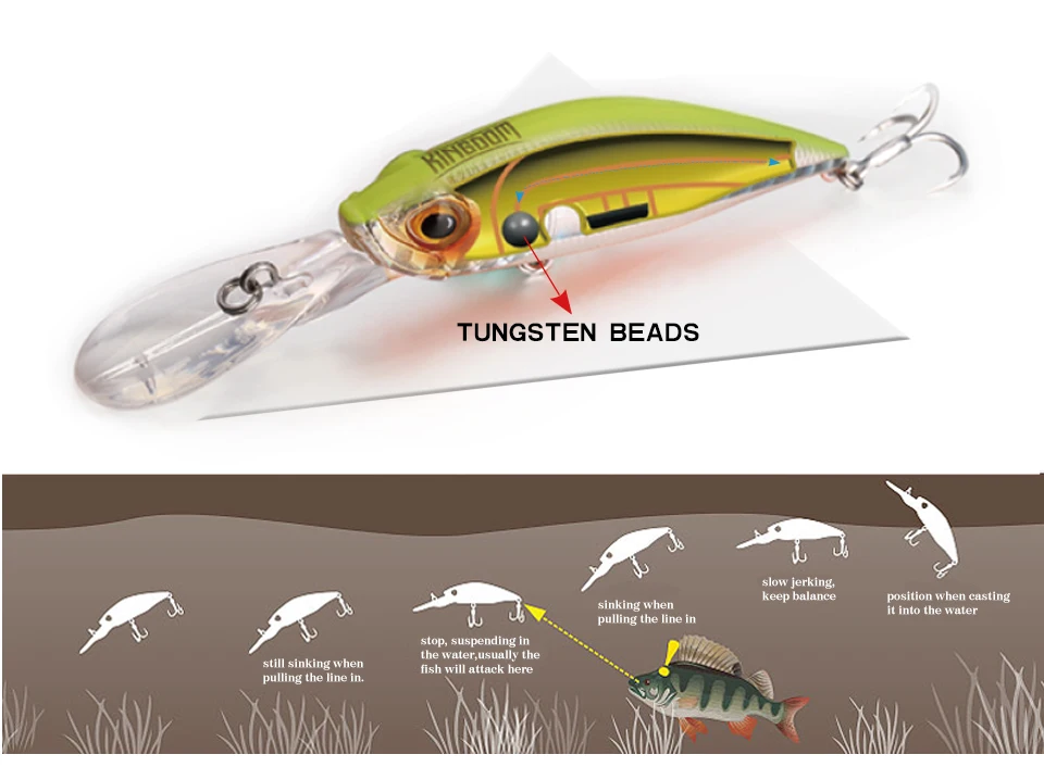 Kingdom Fishing Приманка подвесной гольян 60 мм 7,2 г/70 мм 10 г с двумя крючками воблеры шесть цветов Тип 5502