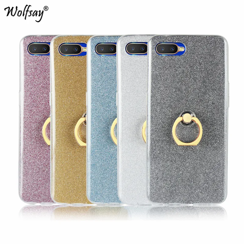 Luxury Bling Glitter Case OPPO RX17 Neo Cover Soft TPU Ring Holder Phone For Back K1 Fundas |