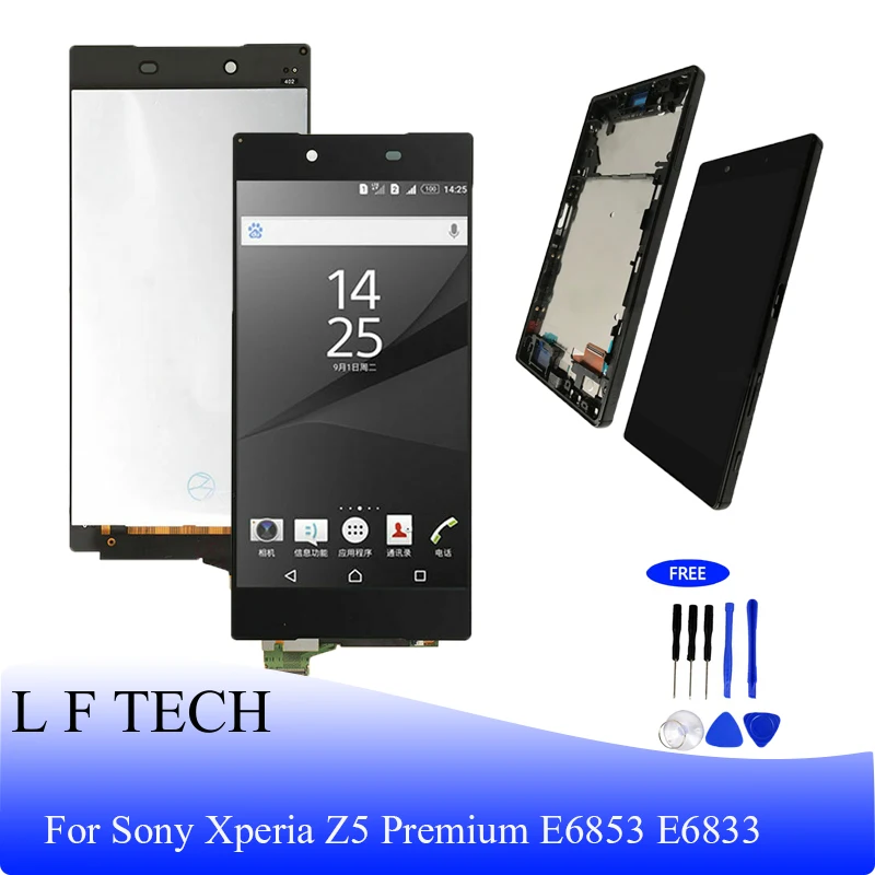 

LCD Display for Sony Xperia Z5 Premium E6853 Oirginal Screen Display with Touch Panel Digitizer Assembly with Frame