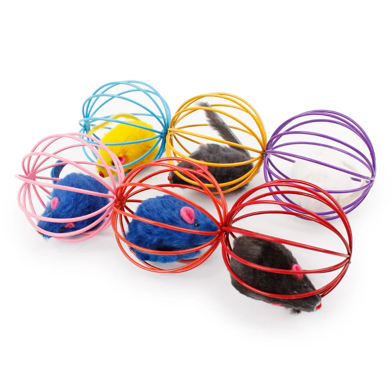 

Sale 1 Pc Random 6*6cm Color Popular Cat Toys Lovely Mouse Ball Kitten Play Toy Funny Gift In Rat Cage pet supplies