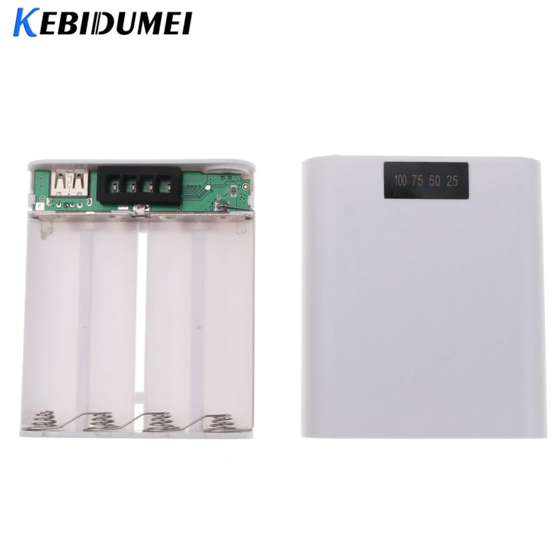 

kebidumei USB LED Portable Power Bank Case Box 4 * 18650 DIY Display Battery Charger Display Screen Charge for iPhone Android