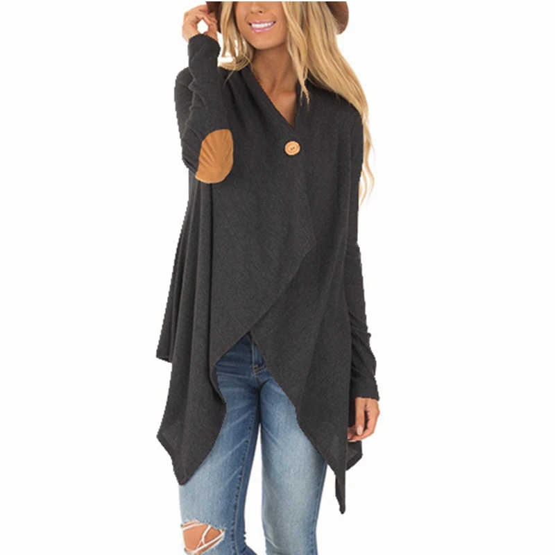 Achat ZANZEA Automne Printemps Femmes Blouse Open Front Manches Longues Chemise Solide Irrégulière Ourlet Veste En Daim Lâche Travail Plus La Taille Blusas