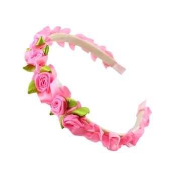 

Children Ribbon Rose Flower Baby Headwear Beautiful Headbands Girl Princess Accessories 8 Colors