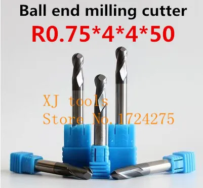 Бесплатная доставка 5 шт * 2F-R0.75*4*4 50L сплав фрезерование шарового конца резак