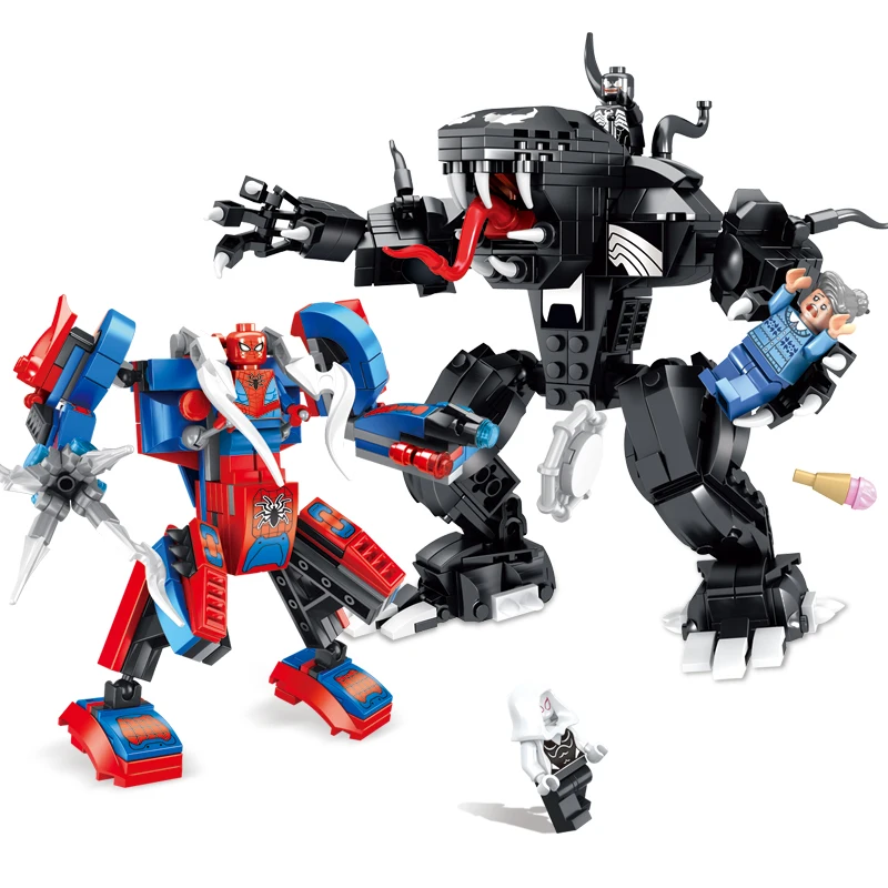 

2019 New Superheroes Avengers Spiderman And Venom Mech Compatible Marvel Avenger Endgame Figures Building Blocks 76115
