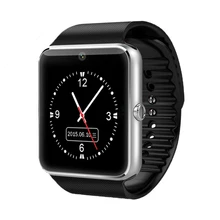Bluetooth-verbindung Smart Uhr GT08 Splitter Gold Metall Smartwatch mit Schrittzähler Kamera Unterstützung TF SIM Karte Für Android-Handy