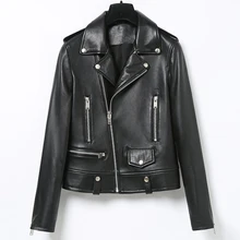 Натуральная кожа, Женская мотоциклетная куртка из натуральной овчины, Женская куртка,, весна-осень, кожаные куртки, chaqueta mujer 068