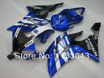 

7gifts Blue white black white fairings for Yamaha YZF-R6 08-09 YZF R6 08 09 YZF 600 R6 2008 2009 #4455 fairing parts + half tank