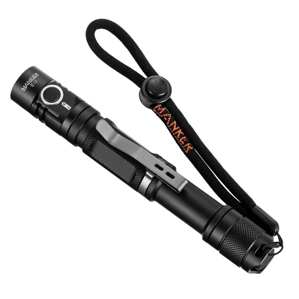 Светодиодный тактический фонарь MANKER E12 650 лм 2 батарейки АА светодиодный CREE V5 2X AA