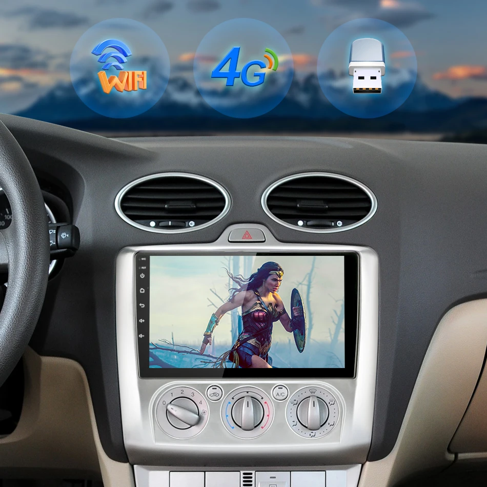 JMCQ " 2 Din 4G wifi Автомагнитола для Ford Focus Exi MT AT 2004-2011 мультимедийный плеер четырехъядерный Android 8,1 gps навигация