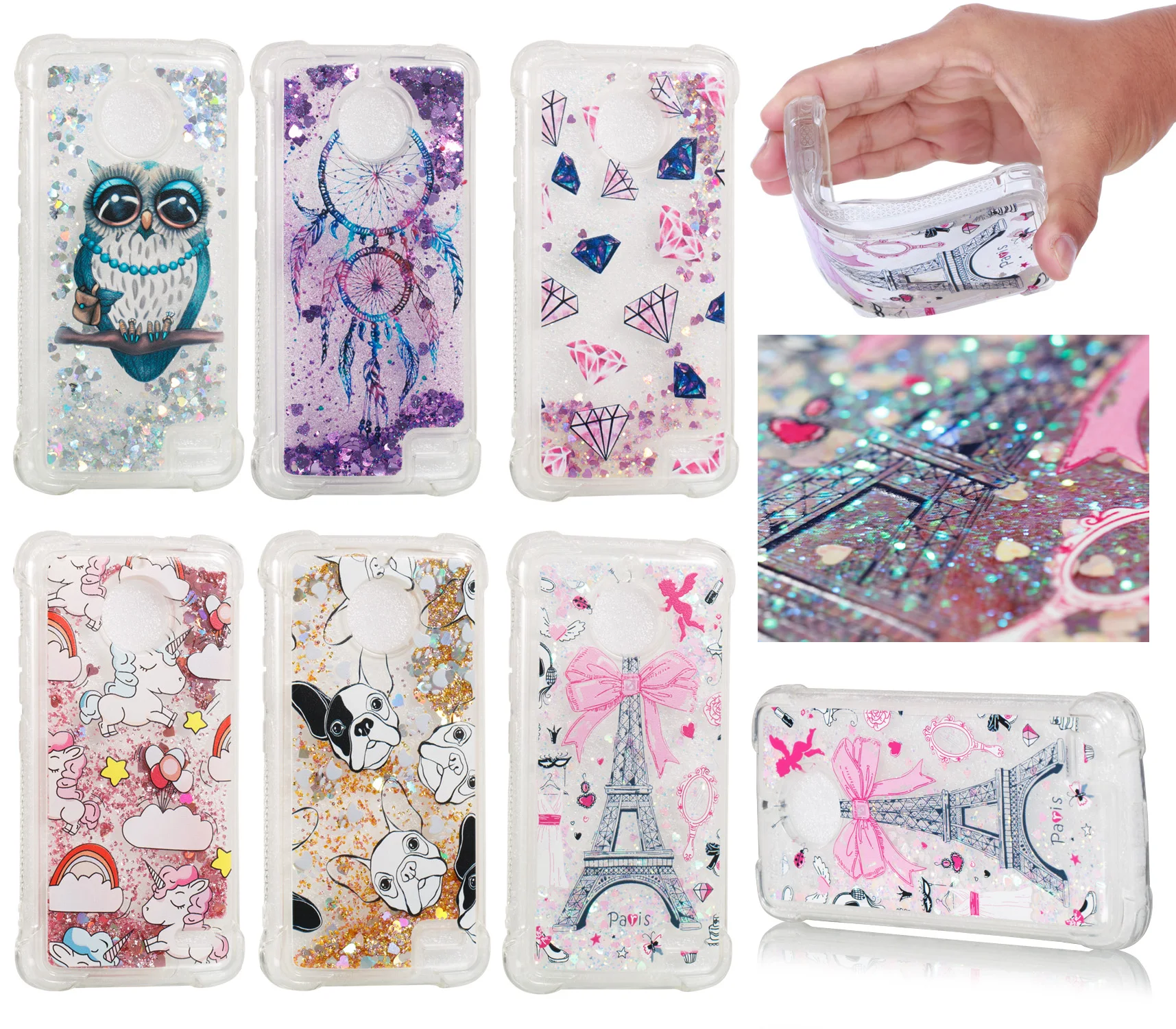 

Luxury Glitter Liquid Sand Quicksand For coque Motorola Moto E4 EU XT1762 XT1763 cover Soft Silicone case cartooon protect shell
