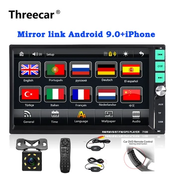 

2 din car radio 7" HD Touch Screen Player mirrorlink Android 9 Iphone MP5/SD/FM/MP4/USB/AUX/Bluetooth Car Auto Audio For Camera