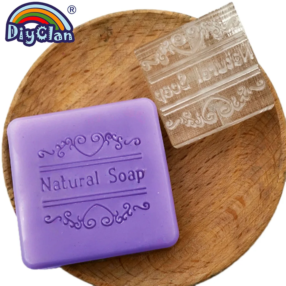 Lavender Soap Stamp Floral with Leaves Acrylic Stamps for Soap Making