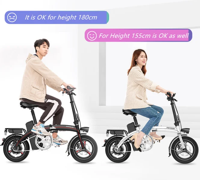 Excellent 14 Inch E Scooter Electric Two Wheels Electric Bicycle 48V 400W Portable Foldable Electric Scooter Bike For Adults Women 4