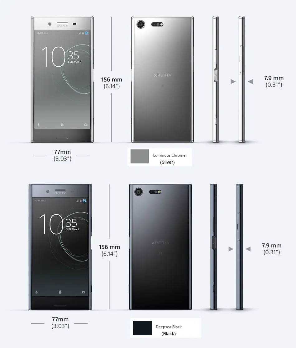 Новый мобильный телефон sony Xperia XZ Premium G8141 LTE 4G 4 Гб 64 Гб 5,5 "3840x2160 p Snapdragon 835 Восьмиядерный 3230 мАч Andorid телефон NFC