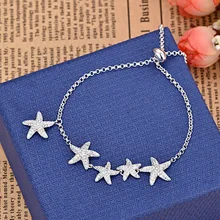 Модная серия Starfish блестящий хрустальный браслет и браслет для женщин Блестящий серебряный цвет ювелирные изделия ZK40