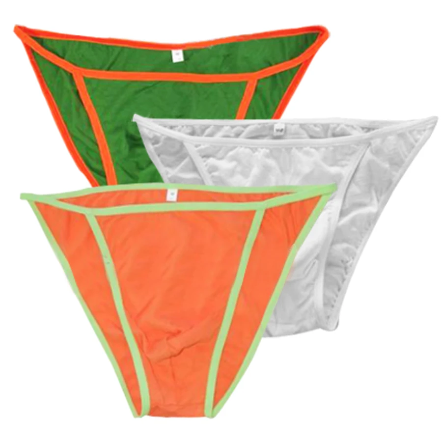 Faringoto Heren Sport Thong T Broek Naadloos Ondergoed Laagbouw Katoen Ondergoed, Zwart grijs marine, L