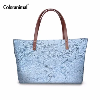 

Coloranimal Nature Water Drops White Snoeflake Print Women Large Capacity Handbags Clutch Bags for Ladies Daily Fashion Tote Bag