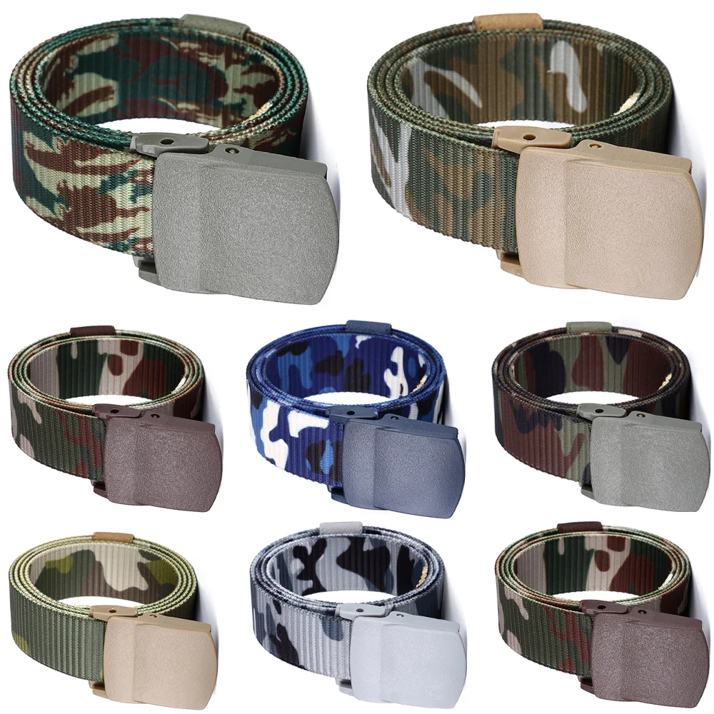 

Men's Nylon Waistband Camouflage Printed Belts Smooth Buckle Adjustment Belts BLTRD0005